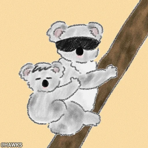 image, beara, dessin koala, argiles coala, koala au dessin de la branche