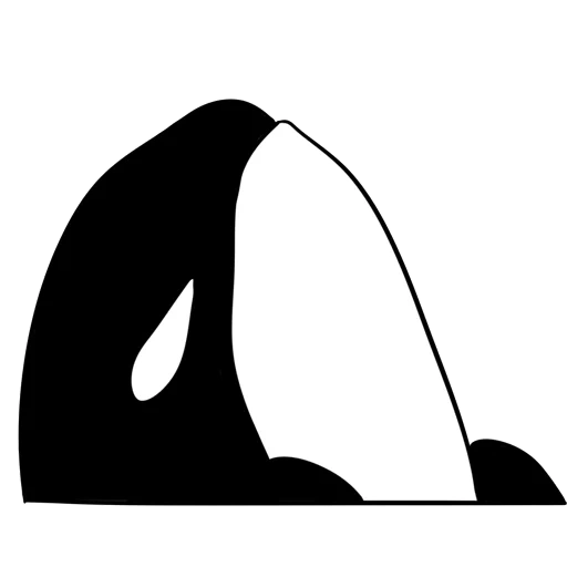 orca, silueta, delicado, gray killer whale, dibujo de kino