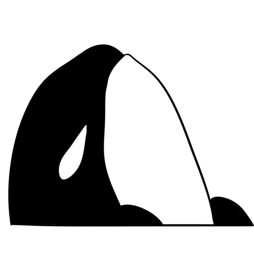 orca, силуэт, косатка, серая касатка, касатка рисунок