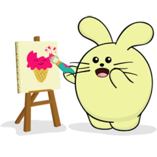 rabbit, drawing, rabbit ifone, rabbit facebook, a nutritious rabbit sticker