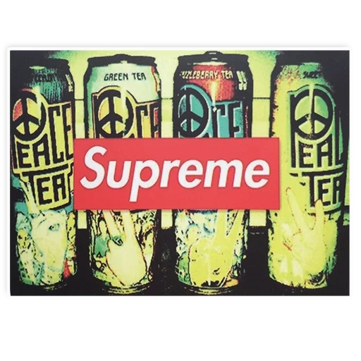 sweg, superme, the inscription is a convy, supreme logo, sticker face with a soup