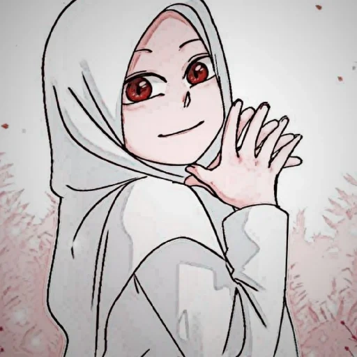 animação, menina, arte de animação, papel de animação, animação muçulmana