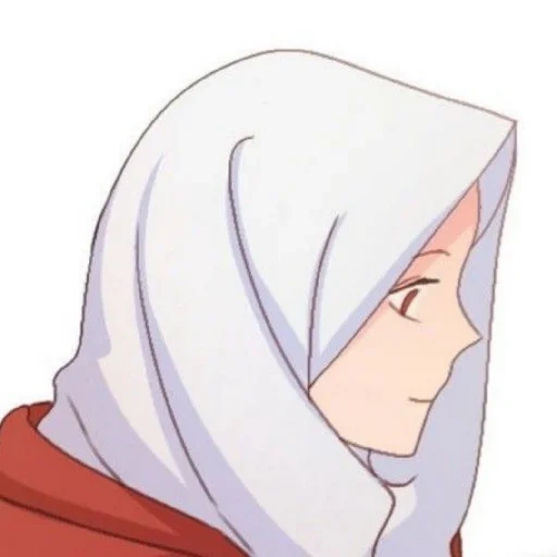 аниме, девушка, кавай хиджаб, рисунок аниме, сакура хиджаб аниме