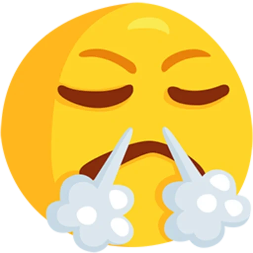 emoji nose, emoji face, evil emoji, evil smiley, smiles of nostril smoke