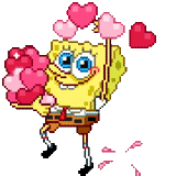 spugna di mare, sponge bob 8 bit, spange bob innamorato, sponge bob square pants