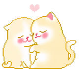 cats, gifs love, cute drawings, lovely pixel cats, pixel cats are hugged