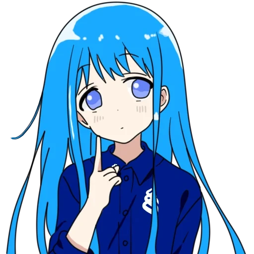 anime, seni animasi, rambut anime, karakter anime, rambut anime biru