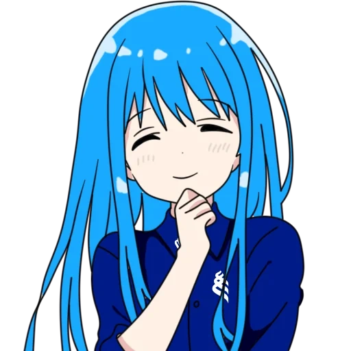 tamiser, dessins d'anime, personnages d'anime, cheveux bleus de l'anime, anime queue fée wendy
