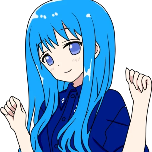 anime yang lucu, anime biru, pola anime, anime girl, lukisan gadis anime
