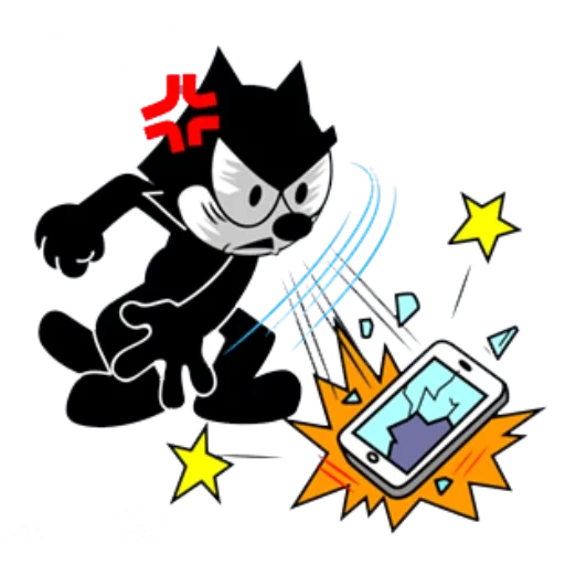 cat felix, felix the cat, felix the cat is very angry, felix the cat has no background, graffiti cat felix