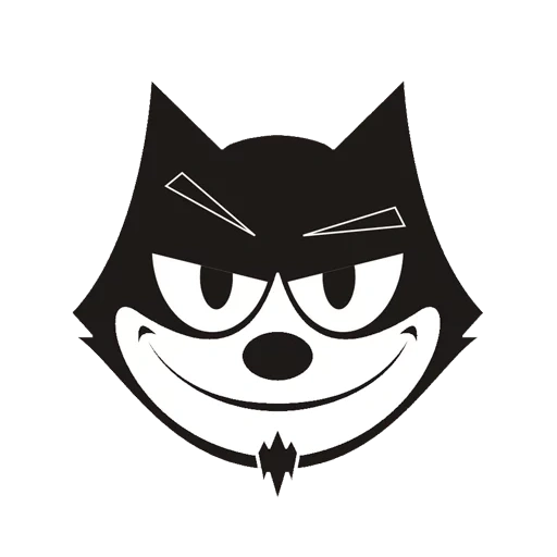 stickers, cat felix, cat felix, the muzzle of the cat, the cat felix is evil