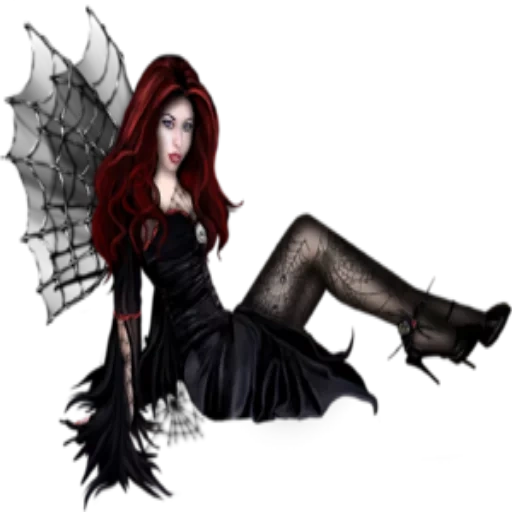 wanita muda, wumen gothic, malaikat gotik, gadis gothic 3d, gadis gothic