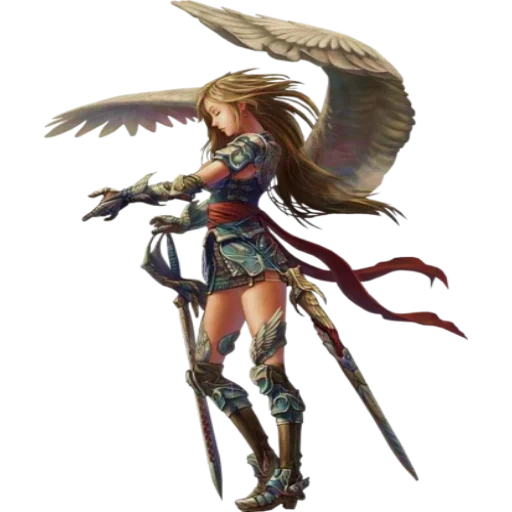 guerrero de ángel, anime de los ángeles, angel anime girl, guerrero valkyrie, pathfinder aasimar ángel