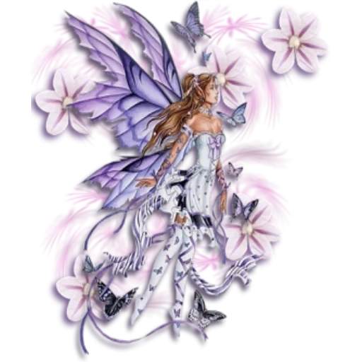 fantasme feii, la fée est stylisée, dessin des ailes de fée, fée aux ailes grises, 13 peak fairy beautiful dessins