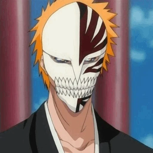 claquement, ichigo kurosaki, ichigo kurosaki vaizard, blich ichigo mask full growth, ichigo kurosaki masque pleine croissance