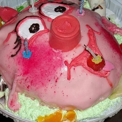 gâteau newsha, gâteau de porcelet, adhésif newsha, gâteau alina godik, gâteau smeshariki nyusha