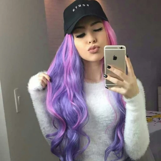 девушка, сиреневые волосы, цвет волос фиолетовый