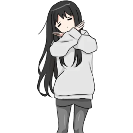 homura, diagram, seni animasi, karakter anime, girl with long black hair