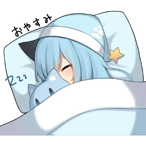 cartoon sleepiness, anime girl, amashiro natsuki, nazhong amashiro animation