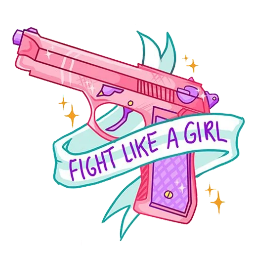 pistolets, pistolet rose, fight like a girl, pistolet à fond de teint