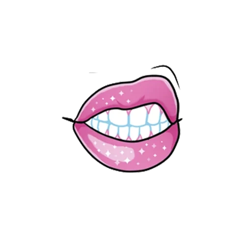vecteur de lèvres, art populaire des lèvres, lèvres roses, illustration des lèvres, un visage souriant qui mord les lèvres