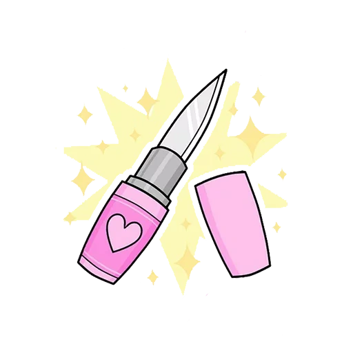 lipstick, lipstick pattern, sketch lipstick, cartoon lipstick, icon lipstick pink