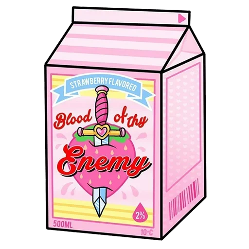 yuri cohen milk, milk carton, milk carton, strawberry milk, milk pink packaging