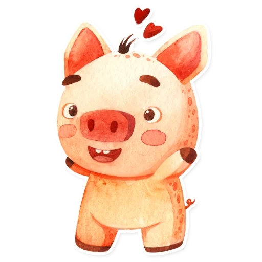 pig, pig, a toy, the pig is pink, sweet pig drawing