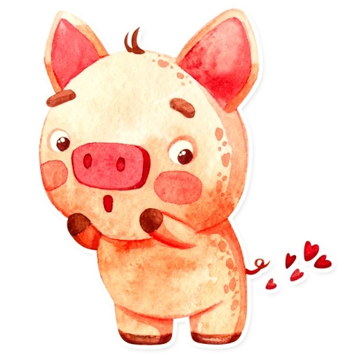 cochon, cochon, dessin de cochon doux, cote jem pig sourcard