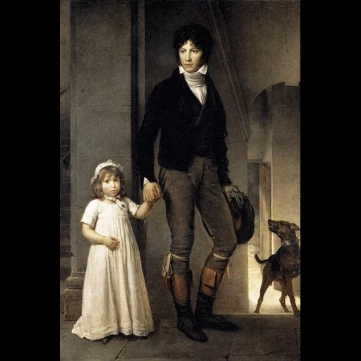 портрет, his daughter, франсуа жерар, жан батист ламарк, репродукция картины