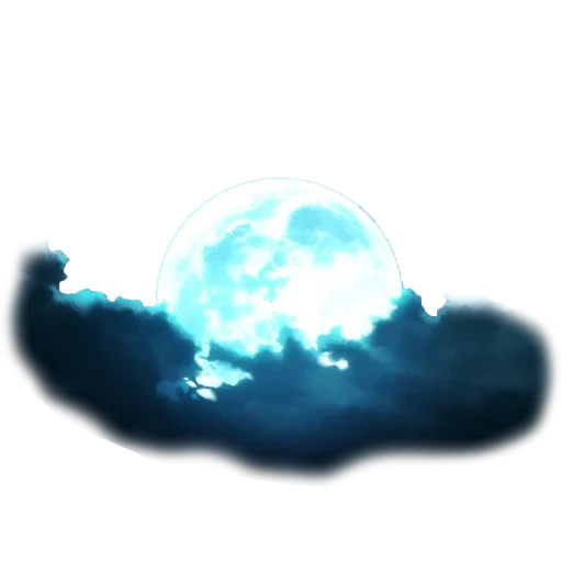 des nuages, ténèbres, lune bleue, nuage, nuage de magie sans fond