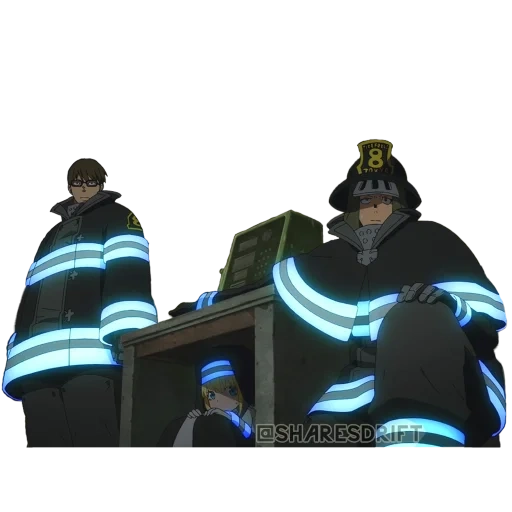 brigada ardente de bombeiros negros, desconfiança de chama do anime 2019 2020, bombeiros de anime chamam, bombeiros haumea fire, bombeiros bombeiros akitaru