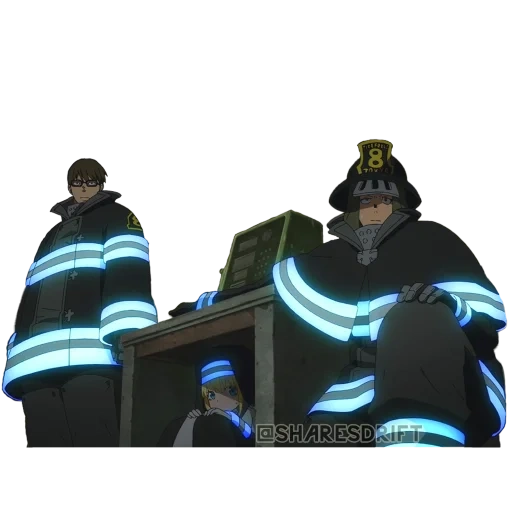 fiery brigade of firefighters negro, détachement de flamme de l'anime 2019 2020, flame des pompiers anime, pompiers haumea feu, pompiers pompiers akitaru