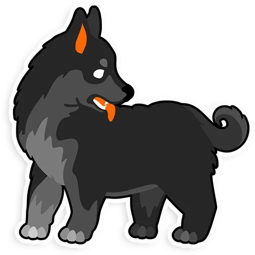 emoji, doberman, dessin animé de chien noir