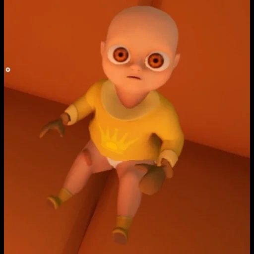 человек, лысый малыш игра, baby yellow игра, малыш желтом демон, настоящий облик baby in yellow игра