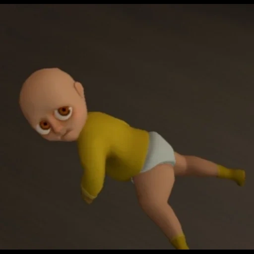bayi, bayi kuning 2 bagian, bayi di lorong kuning, penampilan sejati bayi dalam game kuning, bayi berwarna kuning dengan mata merah