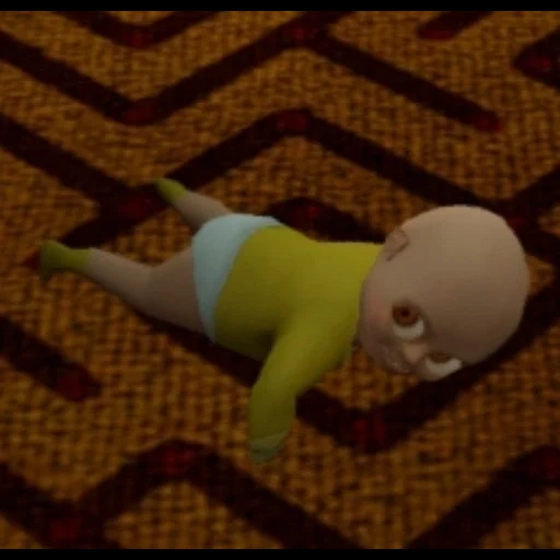 un jouet, le bébé, le simulateur du bébé est jaune, bébé passage jaune, le bébé en passant