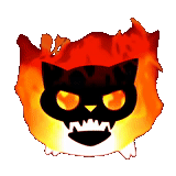 cat, fiery cat, animated