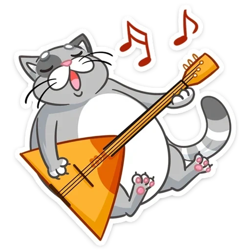 gatto, pulcino, il gatto canta, kit di pacchetti, gatto con un disegno di tazze musicali