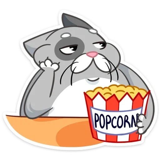 cat, raccoon, popcorne cat