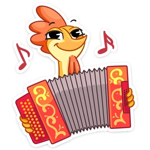 chick, harmonica, petite chanson pour accordéon, jouer l'emblème de l'accordéon, jouer de l'accordéon