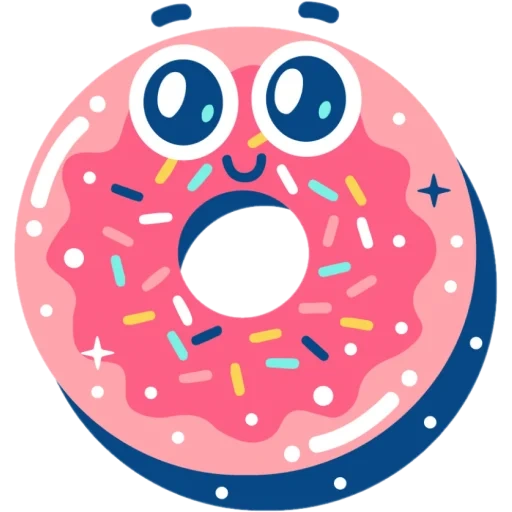 donuts, donuts de círculo, donuts, faça donuts com os olhos, cartoon donut