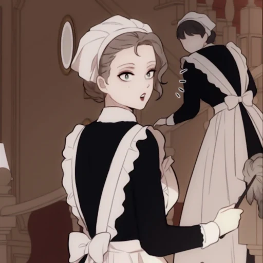 housemaid, yuri maids, anime maid, anime emma victorian, victorian maid anime