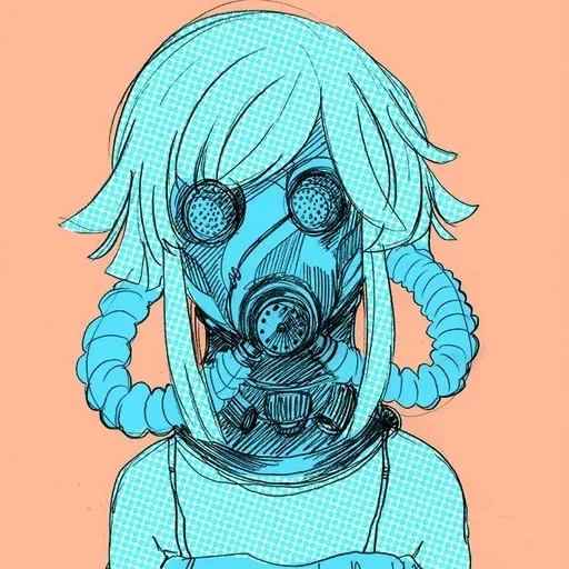 picture, antigaz anime, drawings of anime art, florence hello charlotte, anime girl gas mask