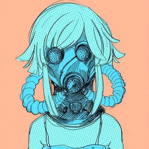 bild, antigaz anime, zeichnungen von anime kunst, florence hallo charlotte, anime girl gasmaske