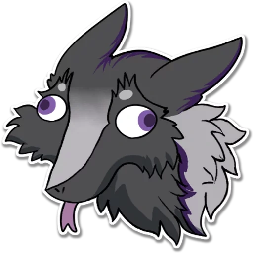 эмодзи, фиолетовый волк