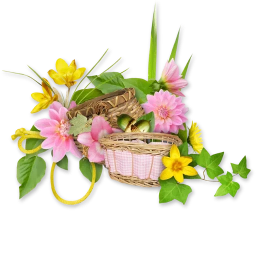 цветы корзинке, весенние атрибуты, композиции цветами, цветочная композиция, цветы корзине альстромерией