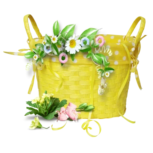 сумка цветами, цветы корзина, желтая корзина, клипарт корзина, зеленая органза корзинке клипарт