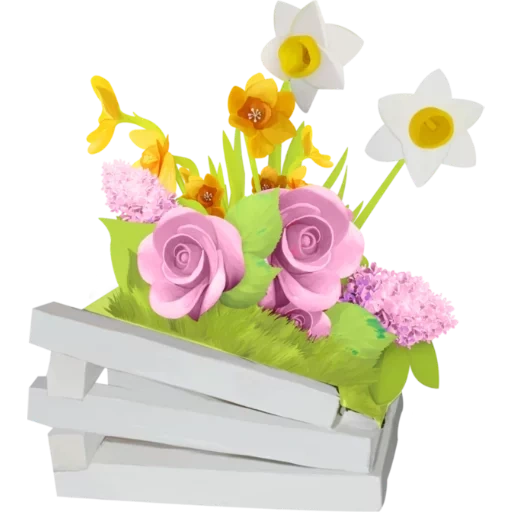 ящик цветами, торт ящик цветами, весенняя композиция, поделка букет цветов, цветочная композиция
