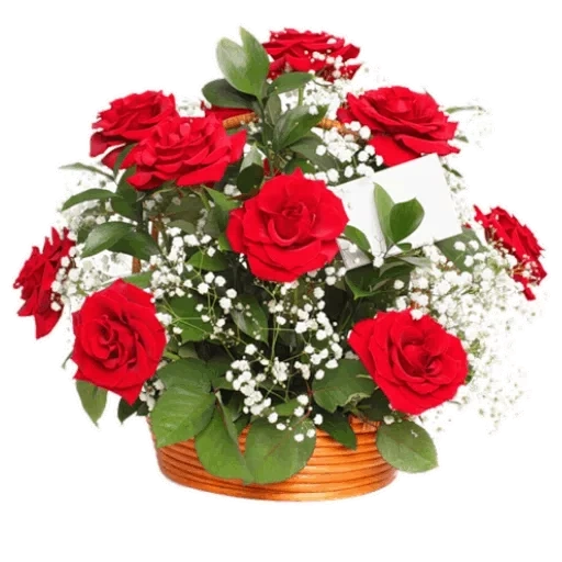цветы букет, розы корзина, букеты цветов, букет красных роз, корзина бордовыми розами гипсофилой